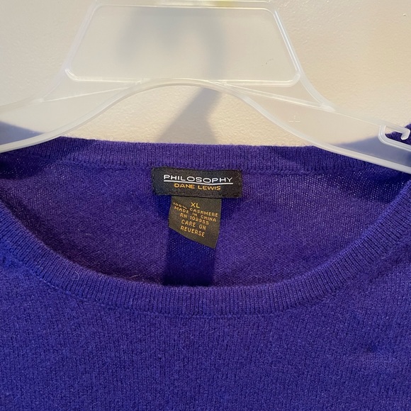NWOT. Blue/purple Cardigan 💯 % Cashmere - Picture 3 of 7